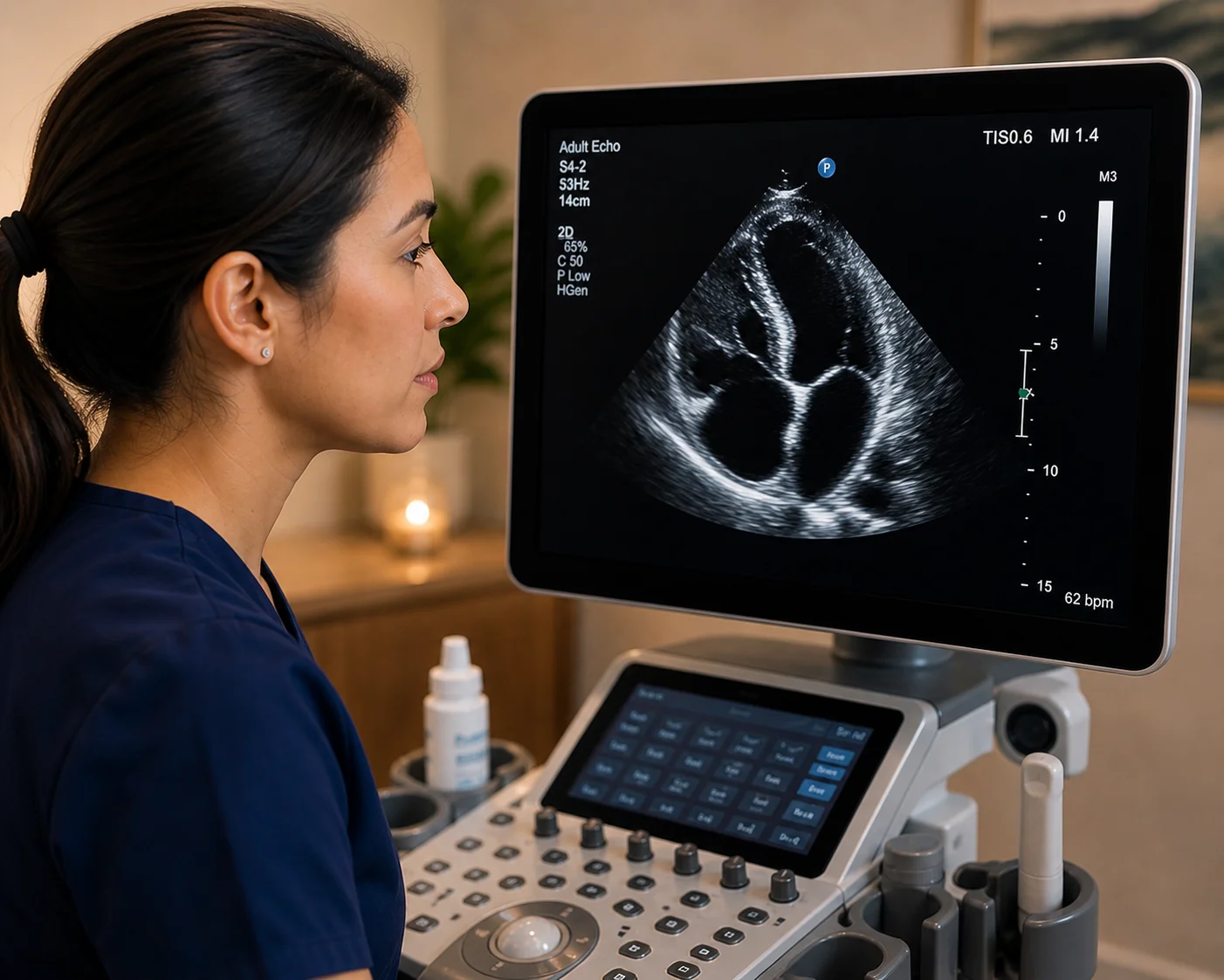 Patient receiving an echocardiogram at Signal View Screenings in Las Vegas