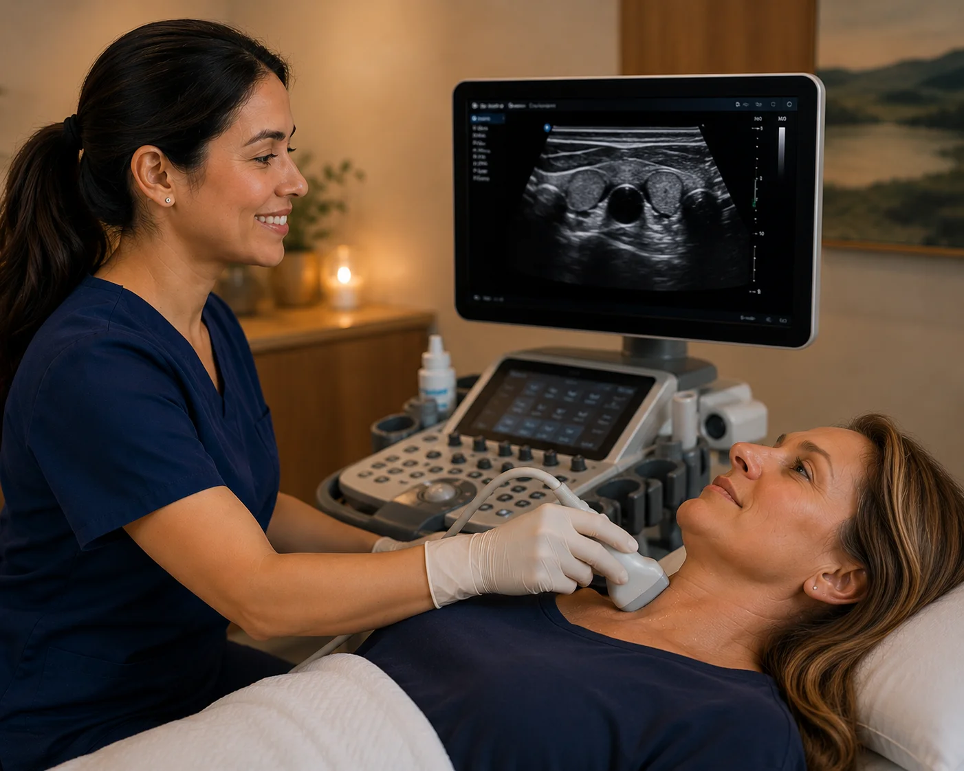 Patient receiving a full body ultrasound screening at Signal View Ultrasound in Las Vegas